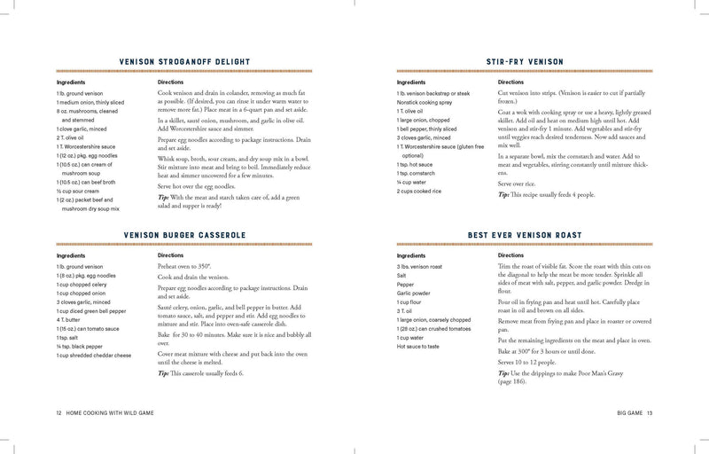 Home Cooking with Wild Game:  Over 200 Hearty Recipes: Paperback / English