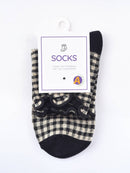 Rufia - Colorful Check Pattern Lace Socks: Black / One Size - Buenz Gifts