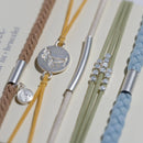 "Grow" Earthy Toned Silver Palm Tree Charm Hair Tie Bracelets: Large