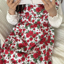Apros - Floral Ruffle Apron - Sweet & Stylish: Red - Buenz Gifts