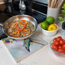 "Hummingbird Delight" Ceramic Stone Trivet 8" Square