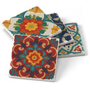 Spanish Villa Assorted Image Tumbled Tile Coaster 4 Pack