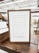 May You Open Your Hands | Wall Decor, Made in the USA: White / Dark Walnut / 13x17"