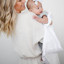 SATIN BORDER RECEIVING BLANKETS: Muted Mauve