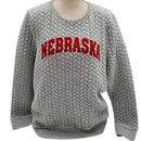 Women’s Quilted Gray Husker Crewneck