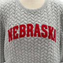 Women’s Quilted Gray Husker Crewneck