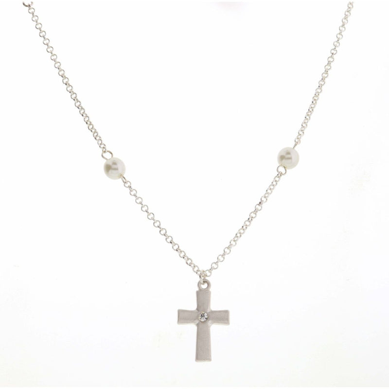 Girls Pearl Station Chain Necklace